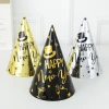 Happy New Year: New Year Party Hat, Birthday hat, Children and adults role-playing, Decoration and dressing up, gold and silver hat details Picture